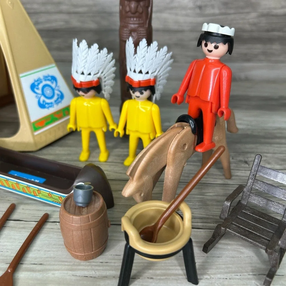 Playmobil Native American Teepee Figures Horses Canoe Accessories Vintage Geobra